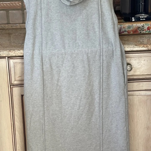 Free People Match Up Maxi Sweatshirt Hoodie No Sleeves Ribbed Hem Gray - Picture 5 of 6
